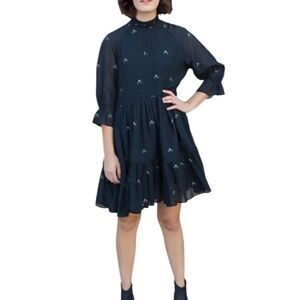 Mirth Napa Mini Dress in Black Jamdani M